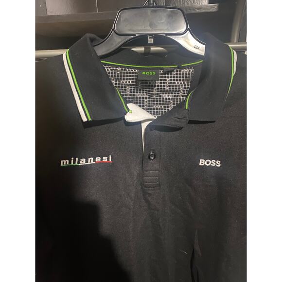 Hugo Boss Milanesi Italy Paddy Black Polo Shirt Size XXL - Picture 3 of 7